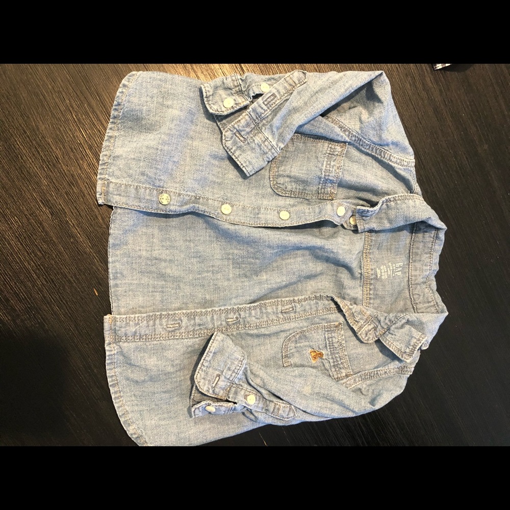 Baby Chambray Denim Button Up - Gap - 12-18 Months